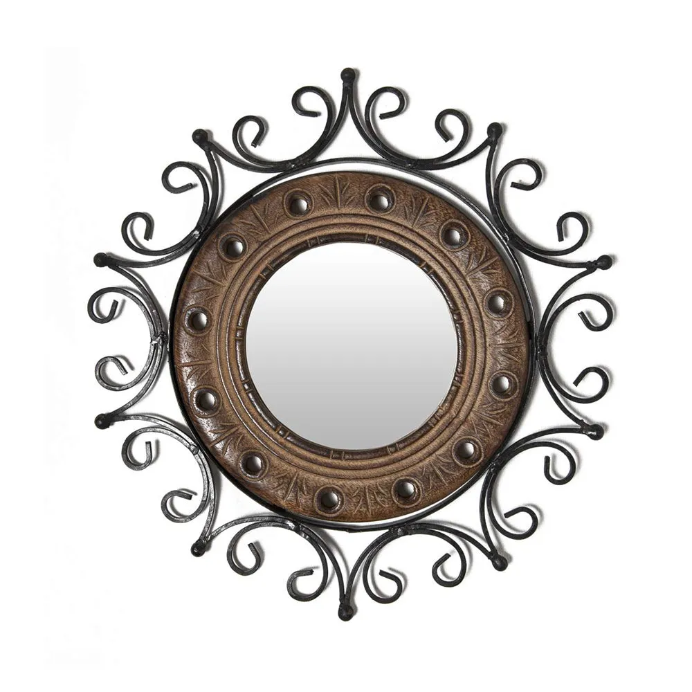 Intricate Designer Handcrafted Round Wall Mirror