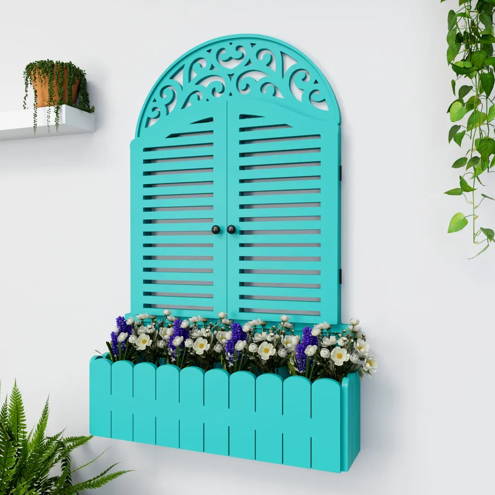 Intricate Detailed Italian Garden Window Wall Decor / Vintage Window White