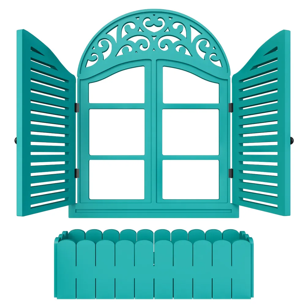 Intricate Detailed Italian Garden Window Wall Decor / Vintage Window White