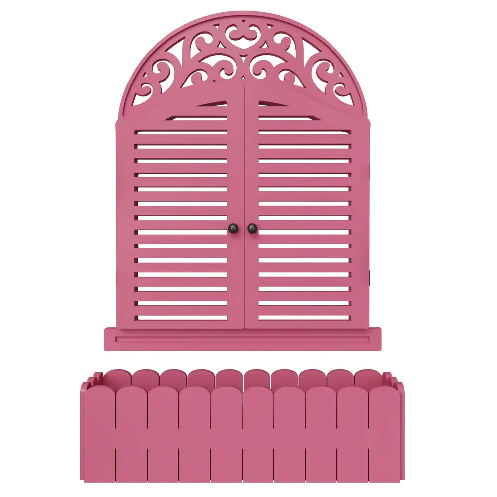 Intricate Detailed Italian Garden Window Wall Decor / Vintage Window White