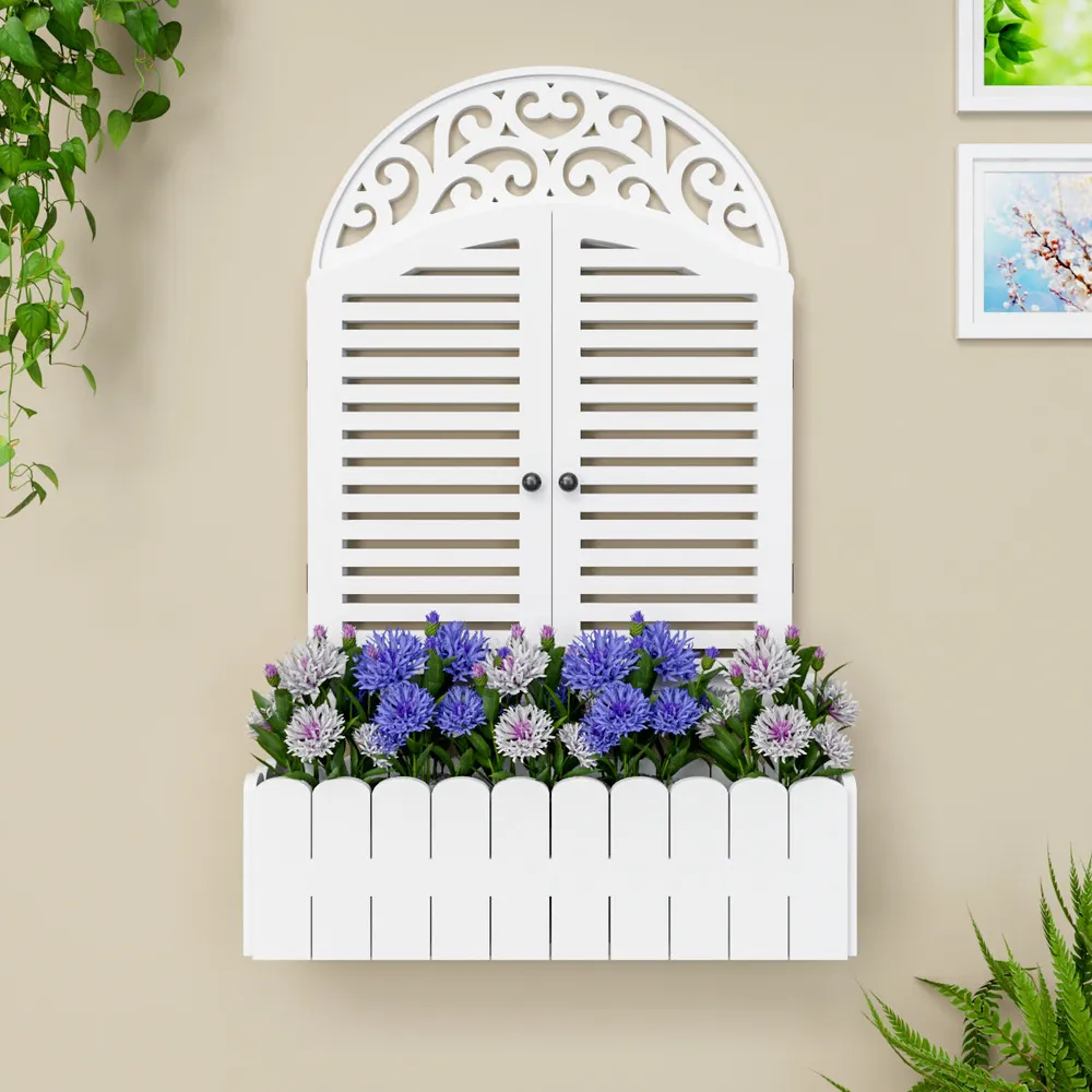 Intricate Detailed Italian Garden Window Wall Decor / Vintage Window White