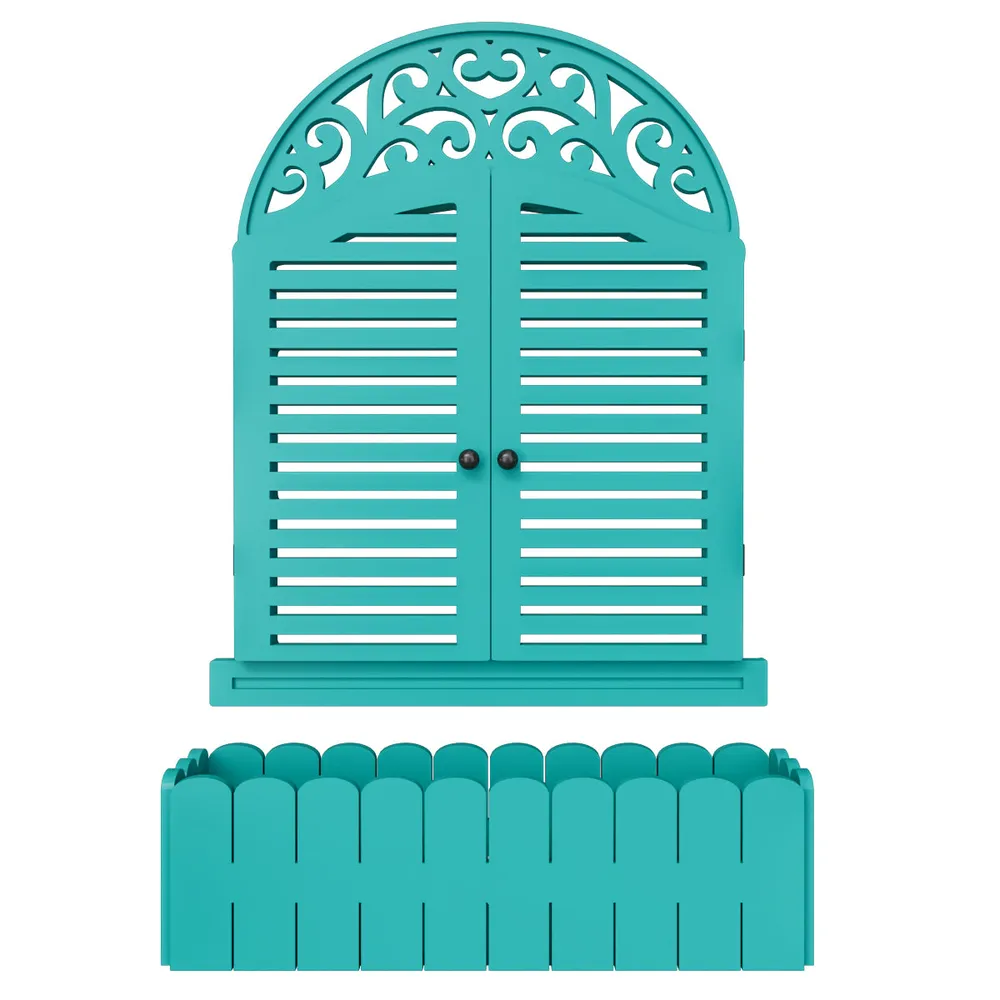 Intricate Detailed Italian Garden Window Wall Decor / Vintage Window White