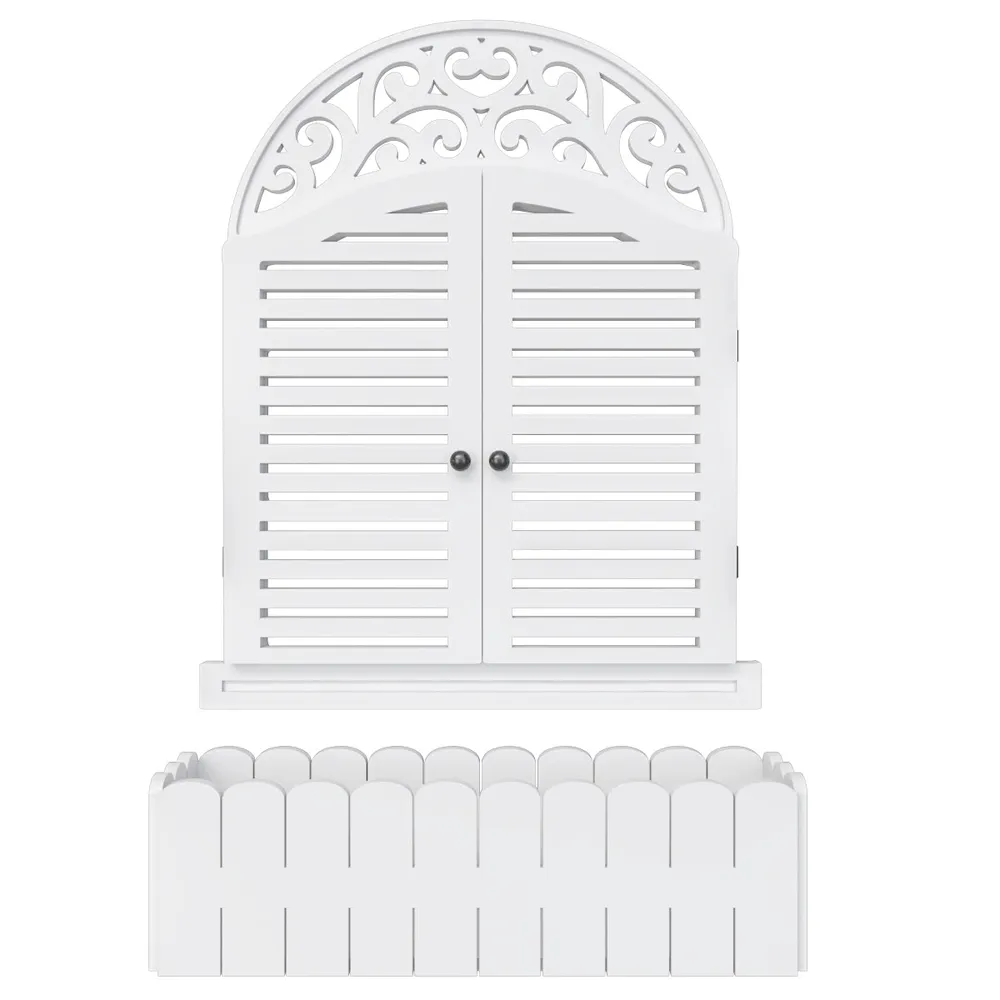 Intricate Detailed Italian Garden Window Wall Decor / Vintage Window White