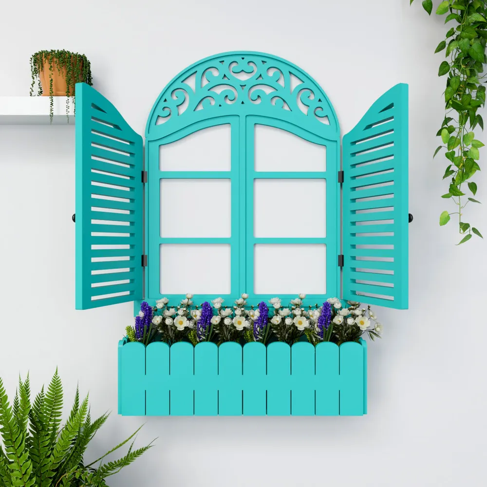 Intricate Detailed Italian Garden Window Wall Decor / Vintage Window White