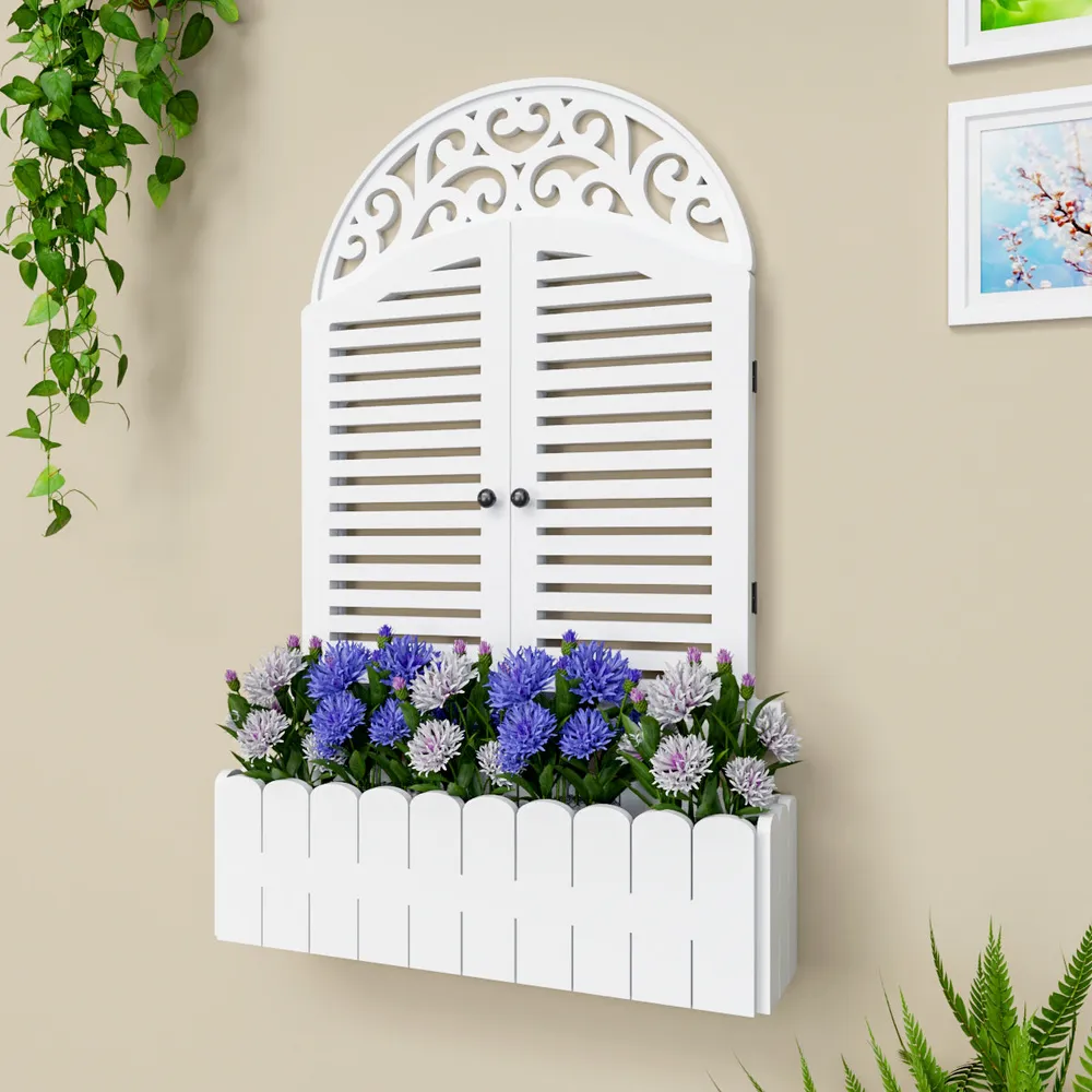Intricate Detailed Italian Garden Window Wall Decor / Vintage Window White