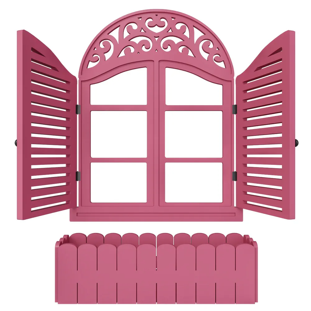 Intricate Detailed Italian Garden Window Wall Decor / Vintage Window White