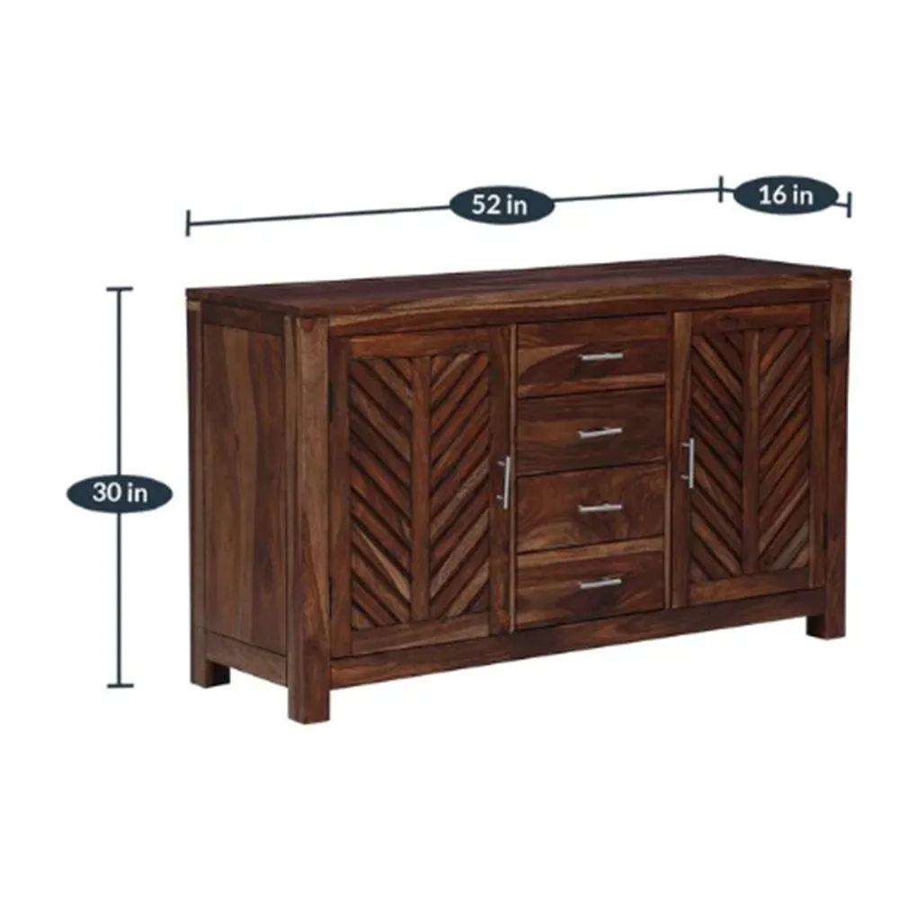 Intricate Handcrafted Sheesham Wooden Sideboard