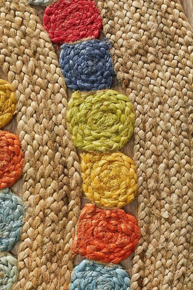 Intricate Jute Designer Multicolor Round Rug XS (2*2ft)