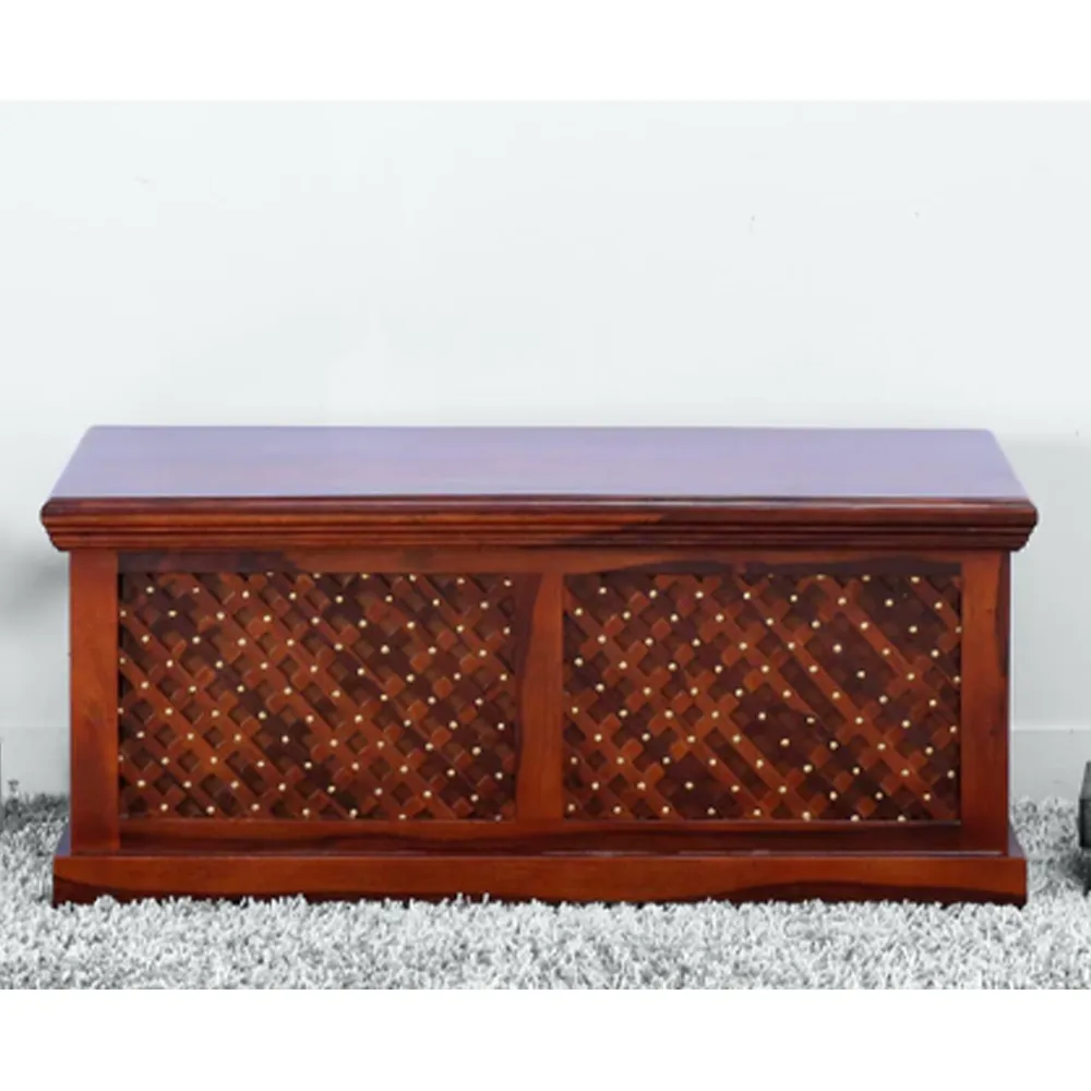 Intricate Textured Sheesham Wood Trunk Box