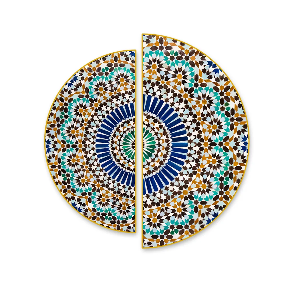 Intricate Traditional Pattern Semi Circle Frames Set Of 2