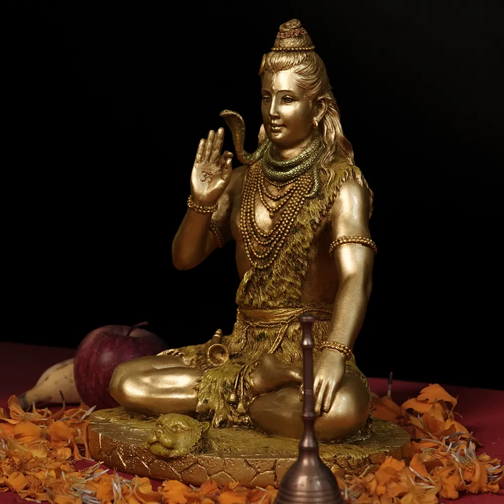Intricately Handcrafted Highly Detailed Divine Lord Shiva Idol In Polyresin