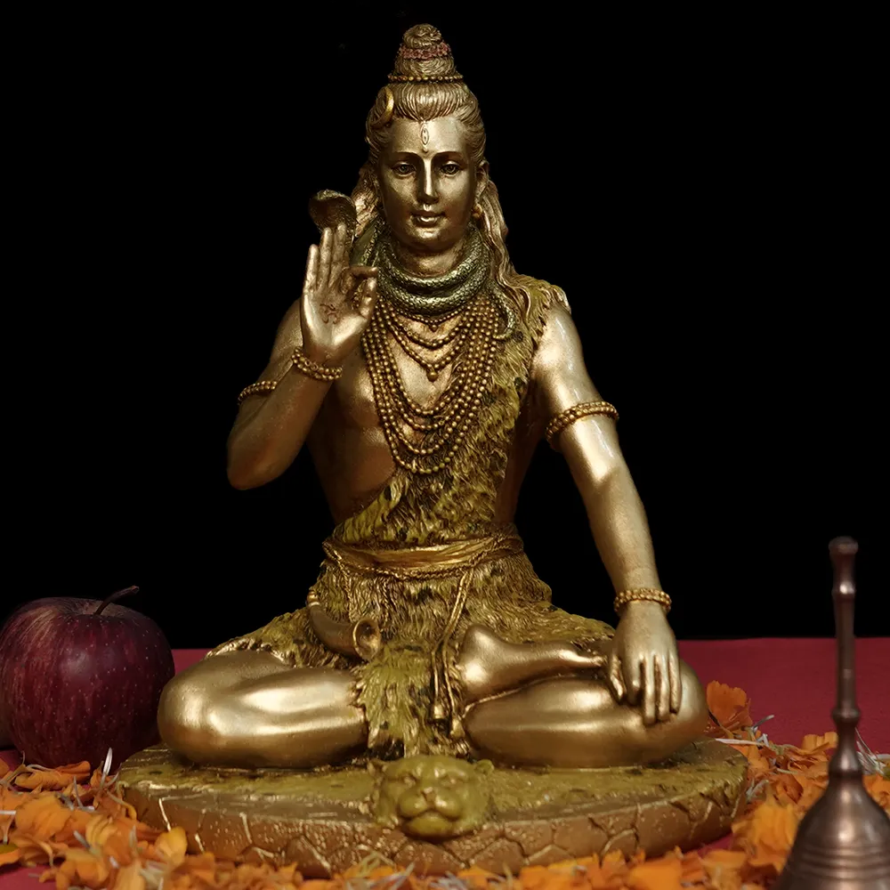 Intricately Handcrafted Highly Detailed Divine Lord Shiva Idol In Polyresin