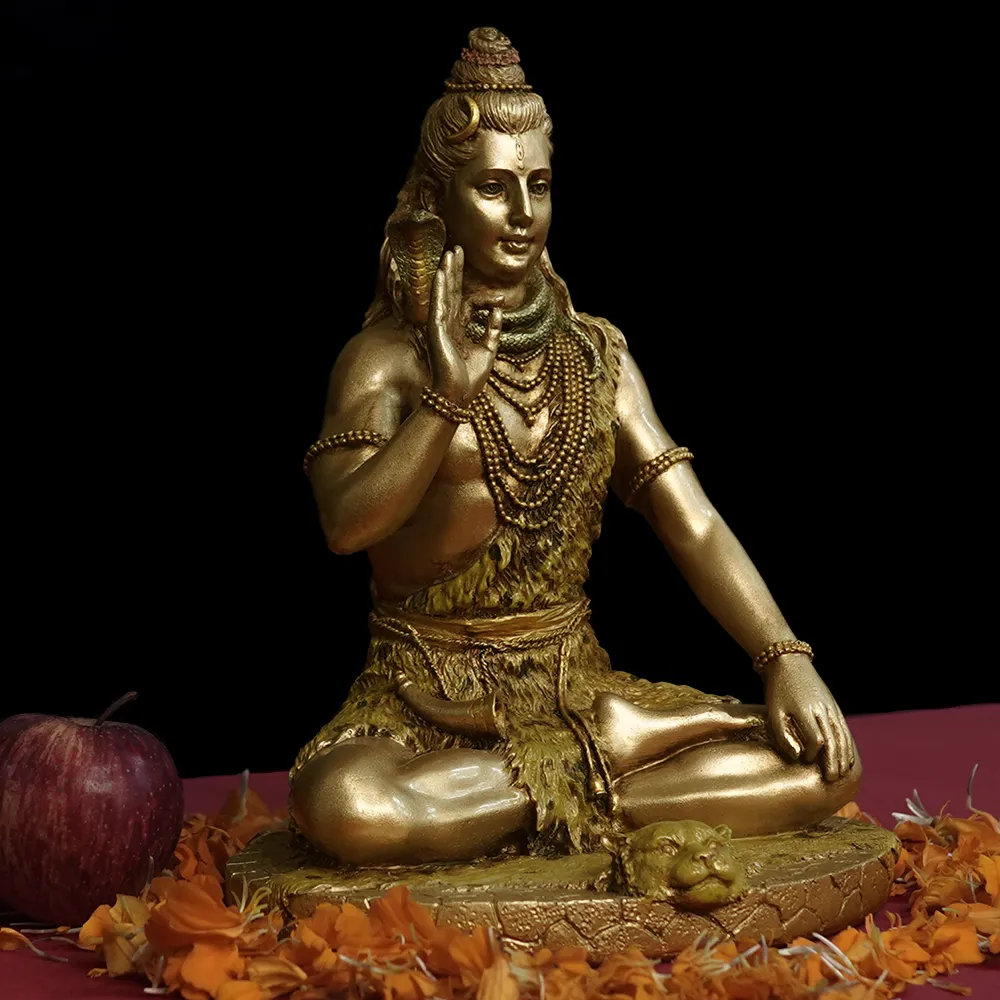 Intricately Handcrafted Highly Detailed Divine Lord Shiva Idol In Polyresin