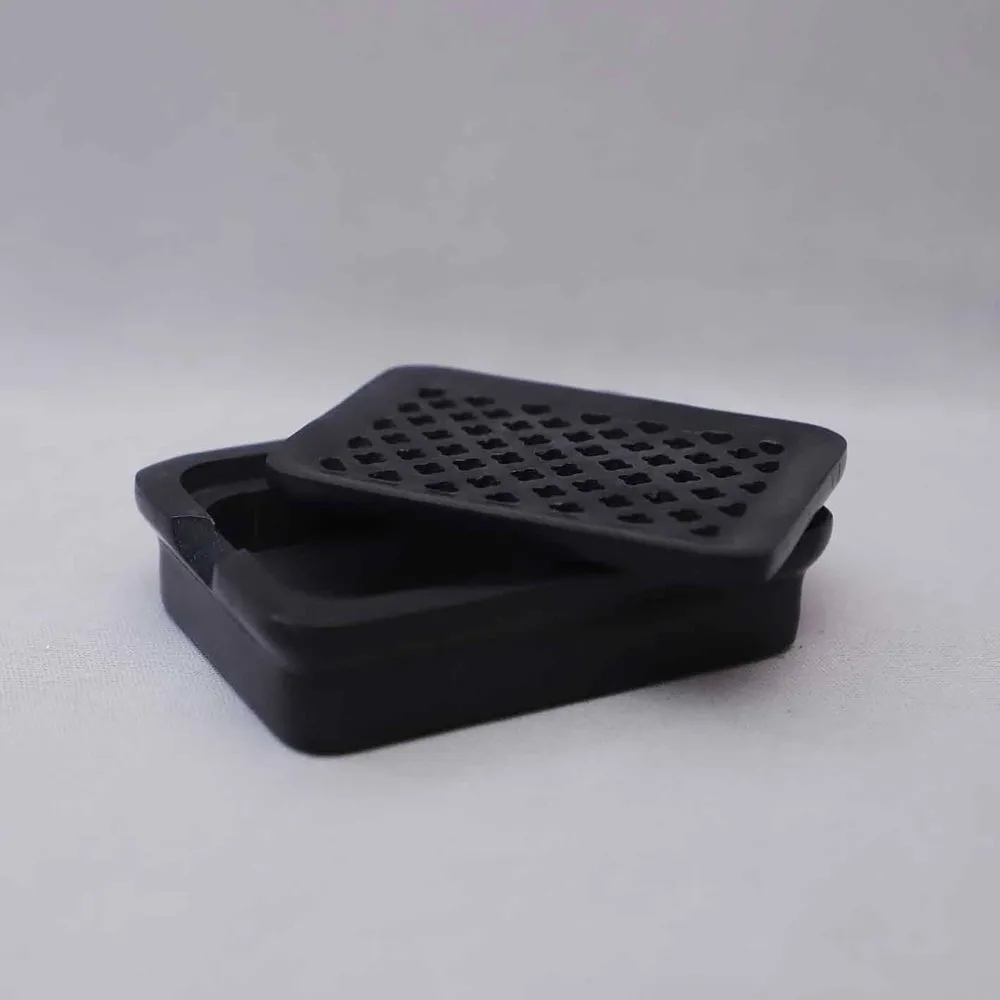 Intricatly Carved Black Soapstone Soap Dish