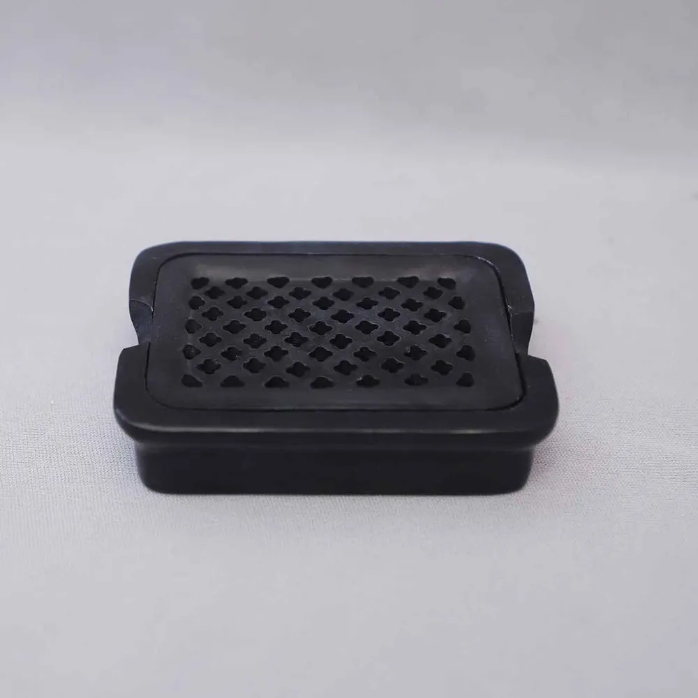 Intricatly Carved Black Soapstone Soap Dish