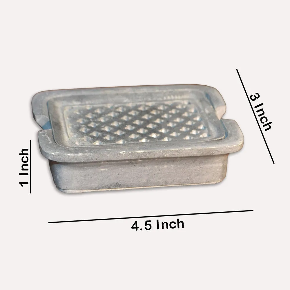 Intricatly Carved Grey Soapstone Soap Dish