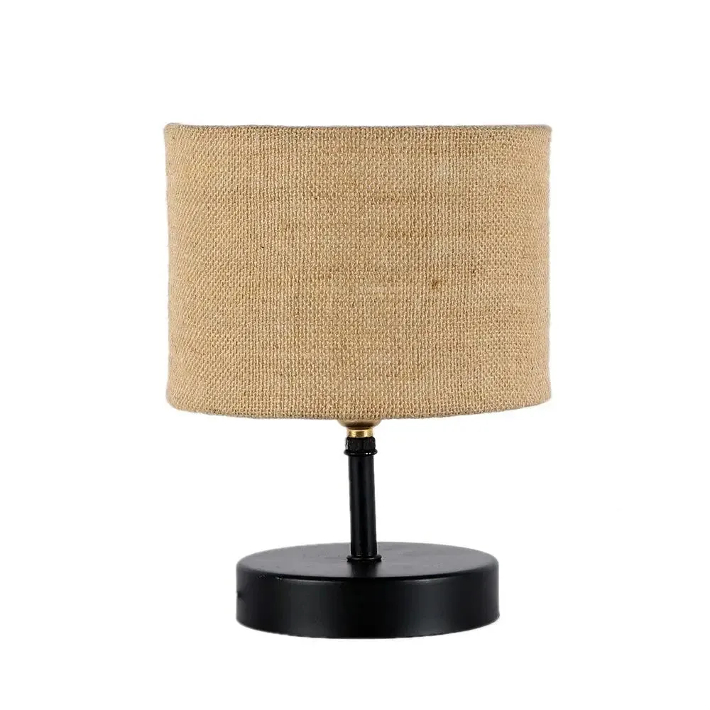 Iron table lamp with Beige Jute Shade