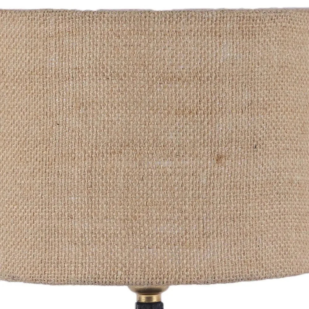 Iron table lamp with Beige Jute Shade