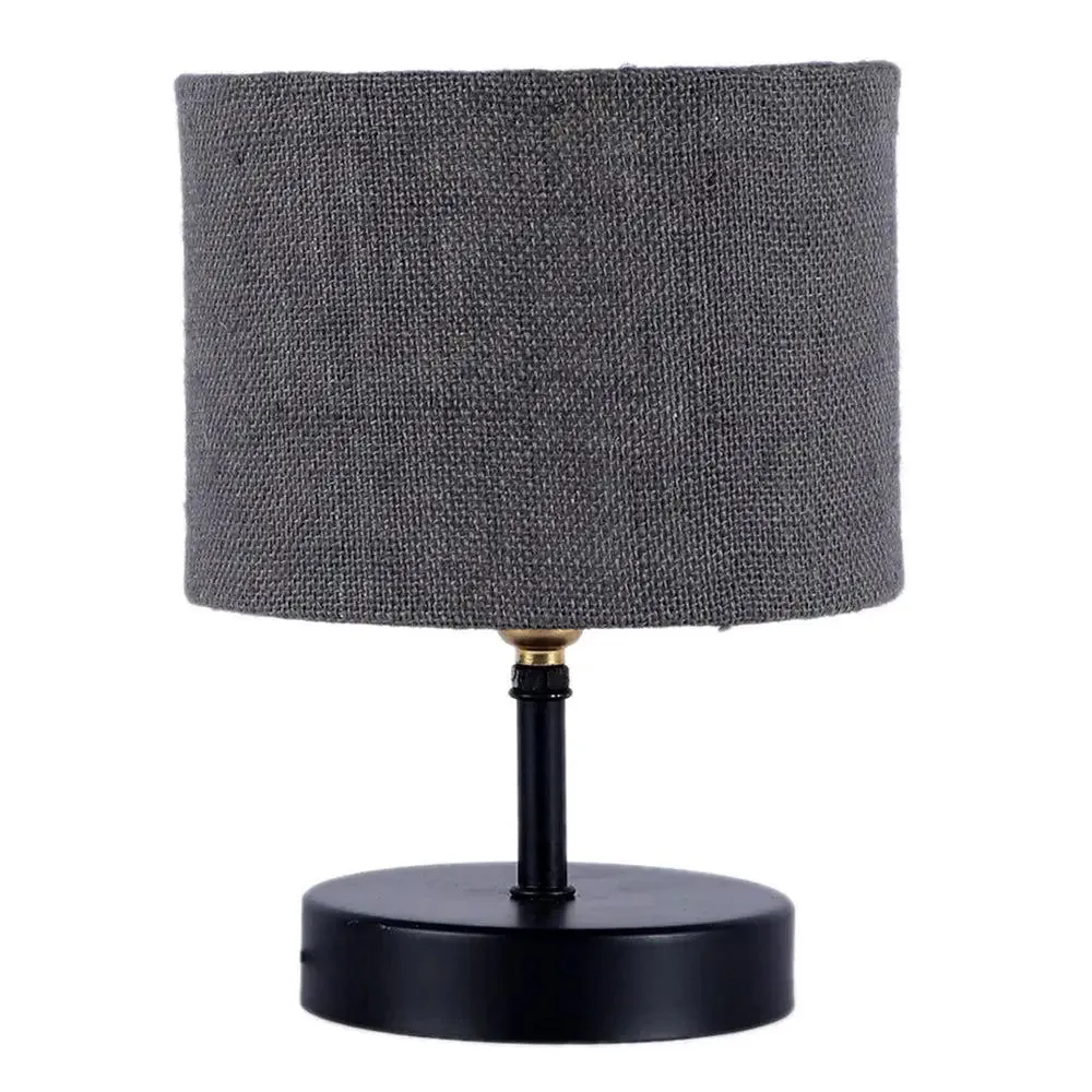 Iron table lamp with Grey Jute Shade