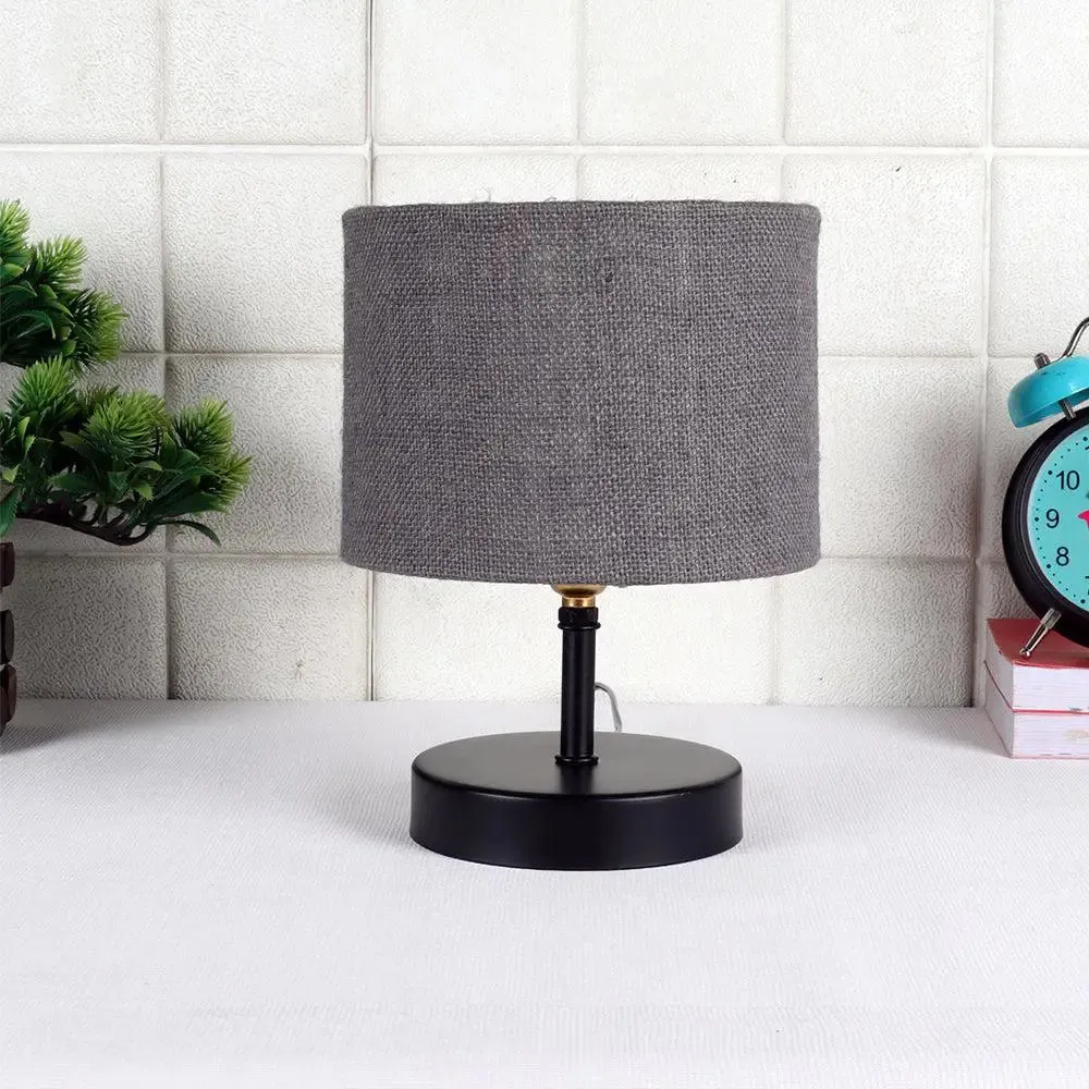 Iron table lamp with Grey Jute Shade