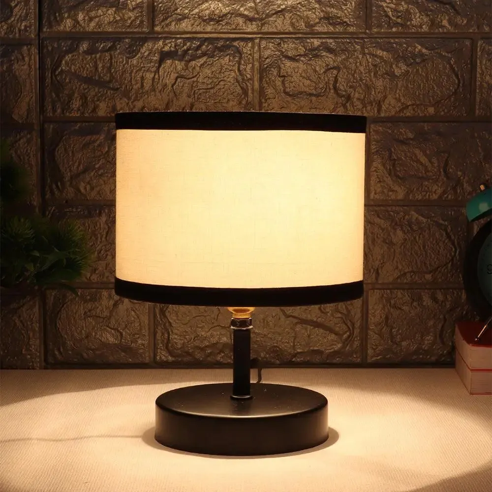 Iron table lamp with Multicolor Jute Shade