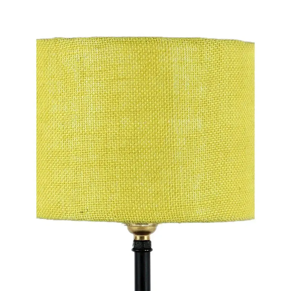 Iron table lamp with Yellow Jute Shade