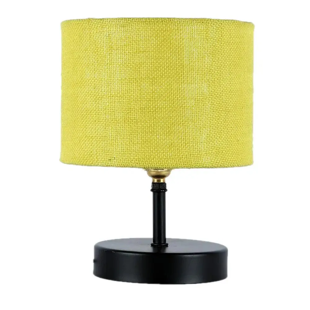 Iron table lamp with Yellow Jute Shade
