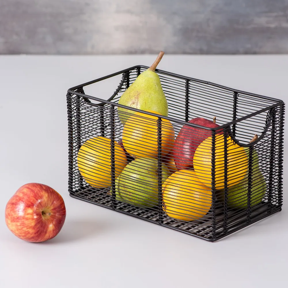 Irregular Shaped Black Wired Metal Vegetable/ Fruit Basket