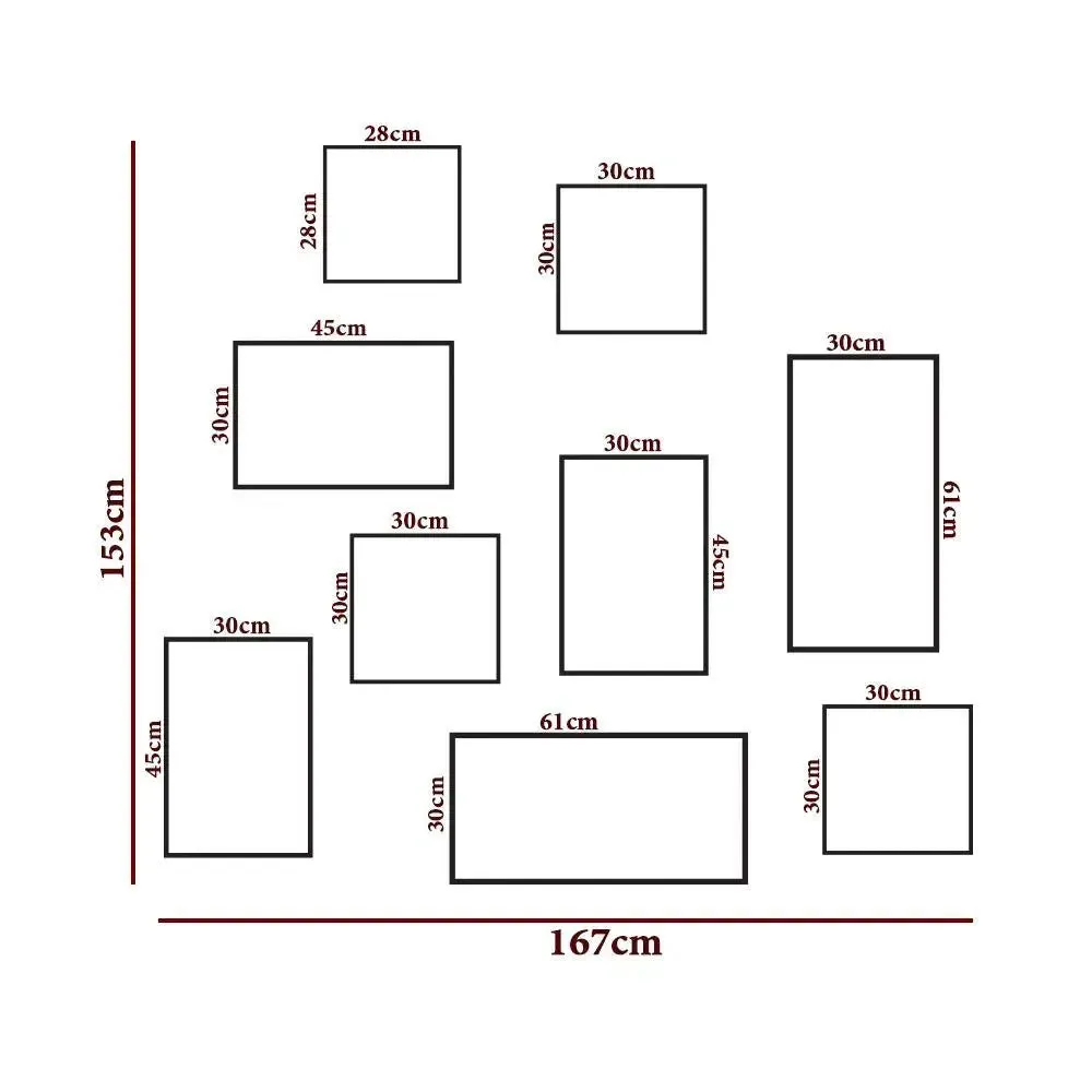 Islamic Urdu Quote Collage Wall Frame Set of 9