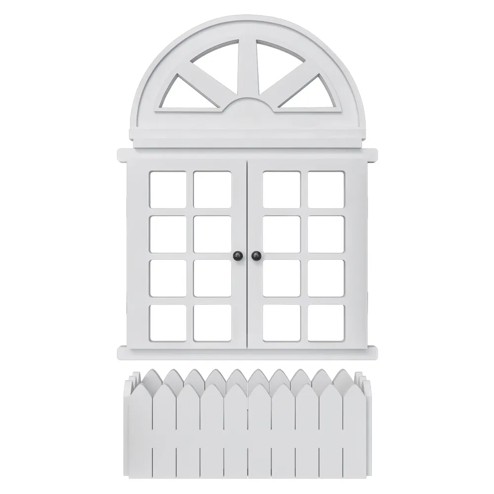 Italian Style Pretty Vintage Window Frame Wooden Jharokha Wall Decor Pink
