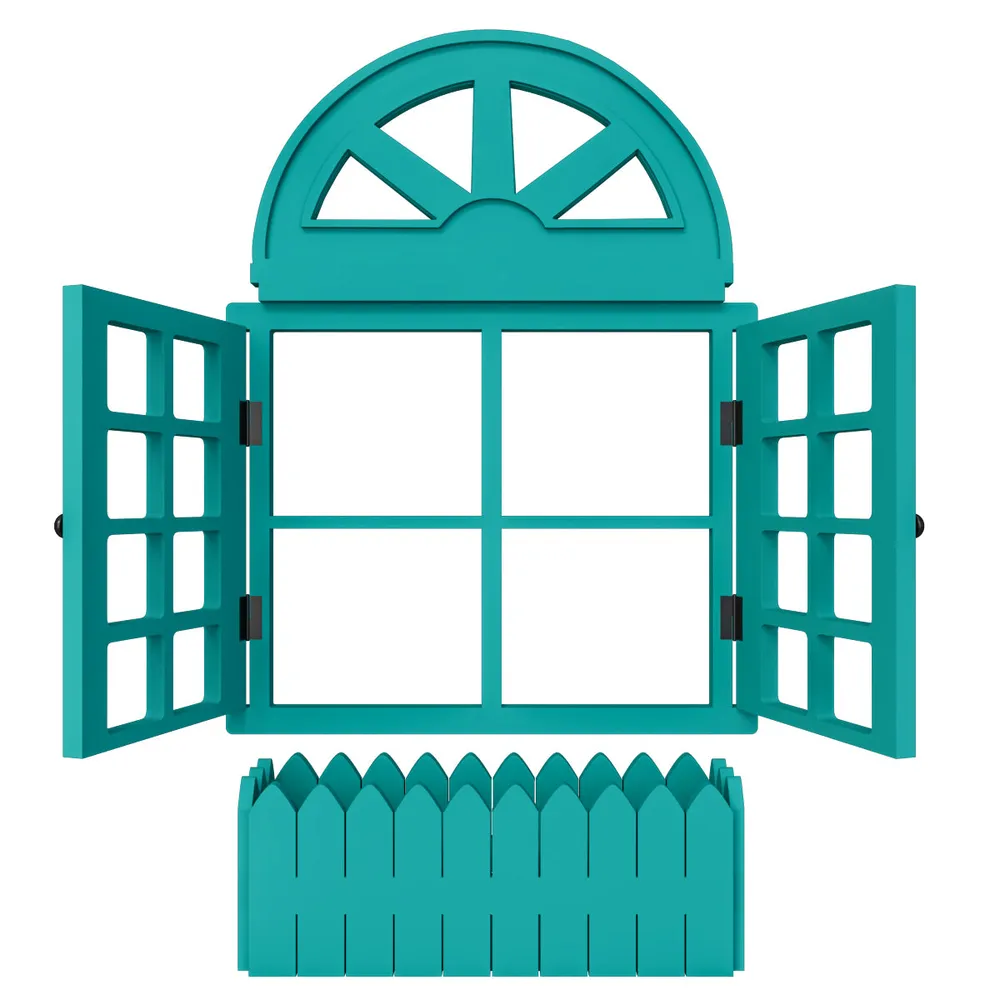 Italian Style Pretty Vintage Window Frame Wooden Jharokha Wall Decor Pink