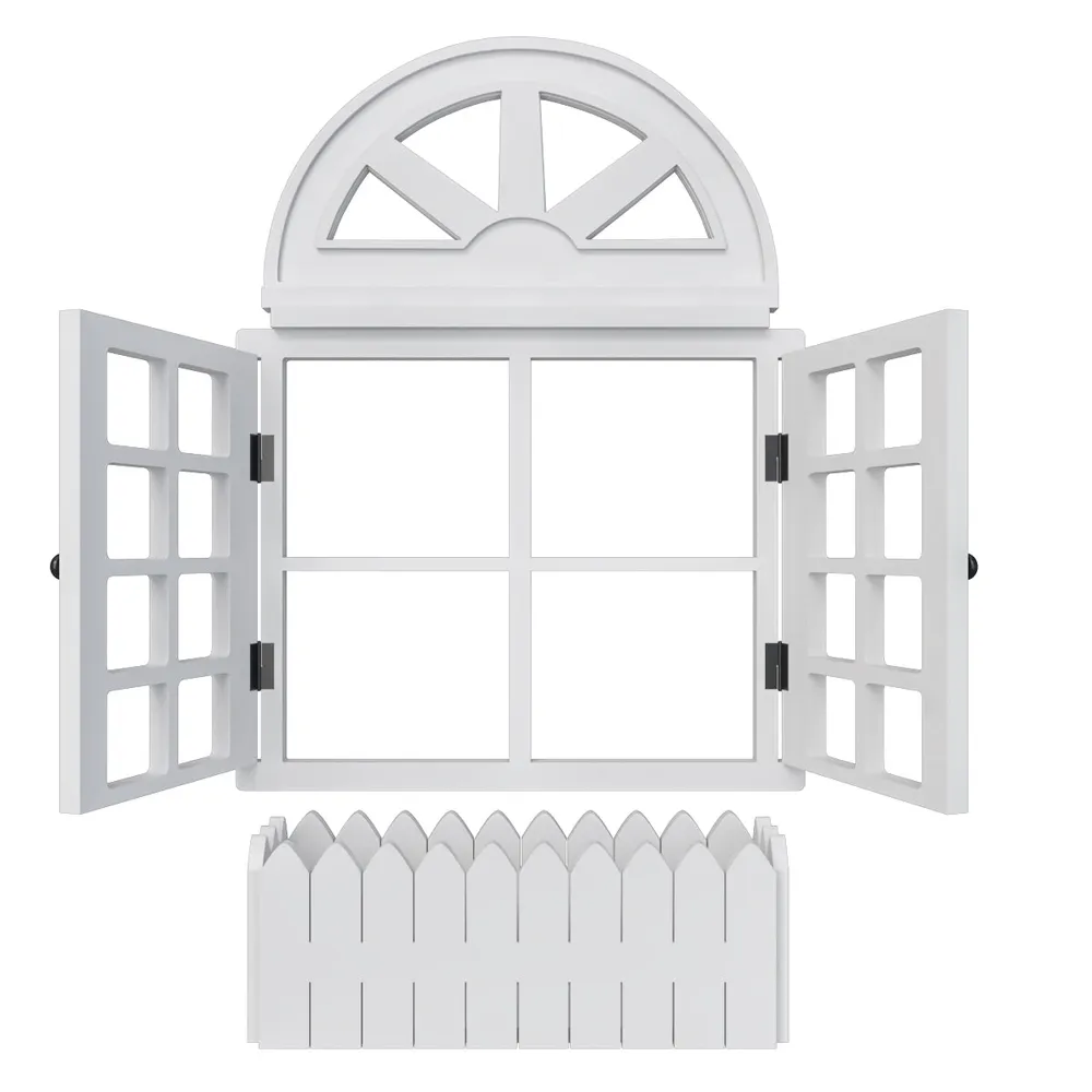 Italian Style Pretty Vintage Window Frame Wooden Jharokha Wall Decor Pink