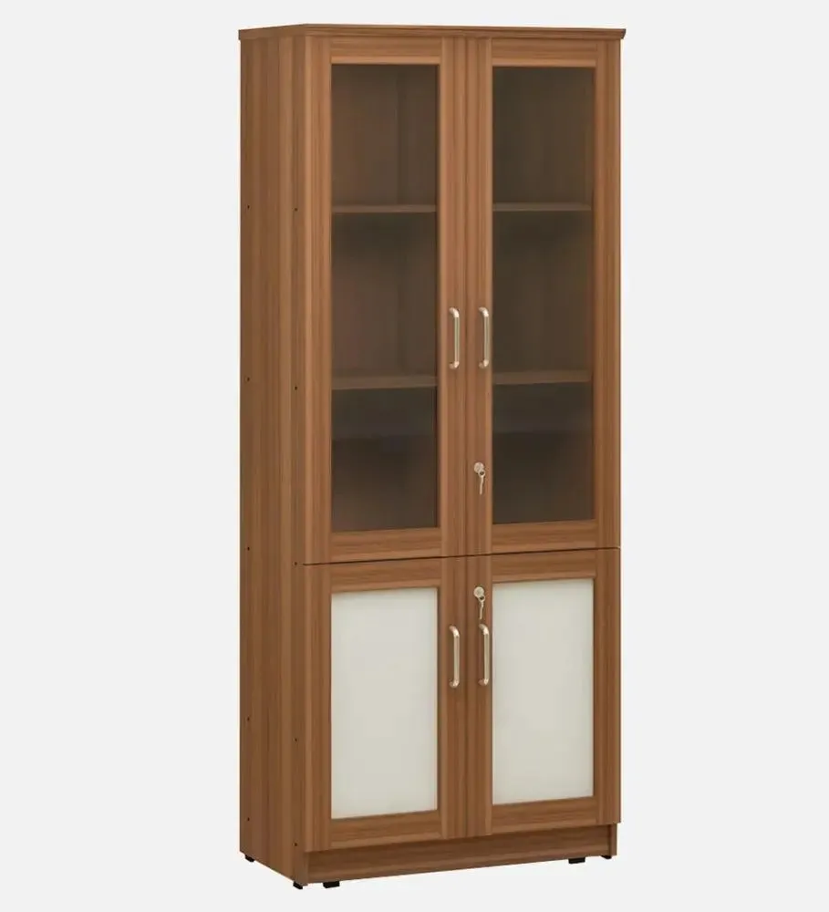 Ivory and Brown Compact Wooden &amp; Mirror Bookshelf