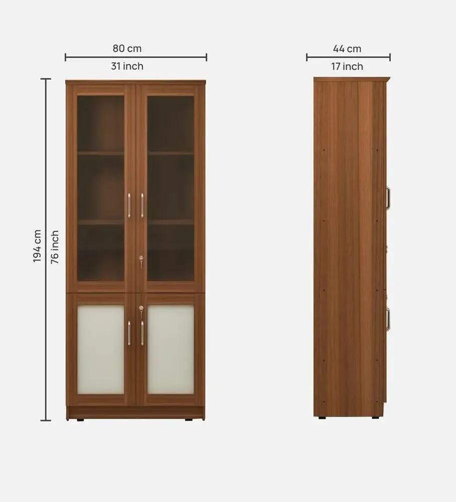Ivory and Brown Compact Wooden &amp; Mirror Bookshelf