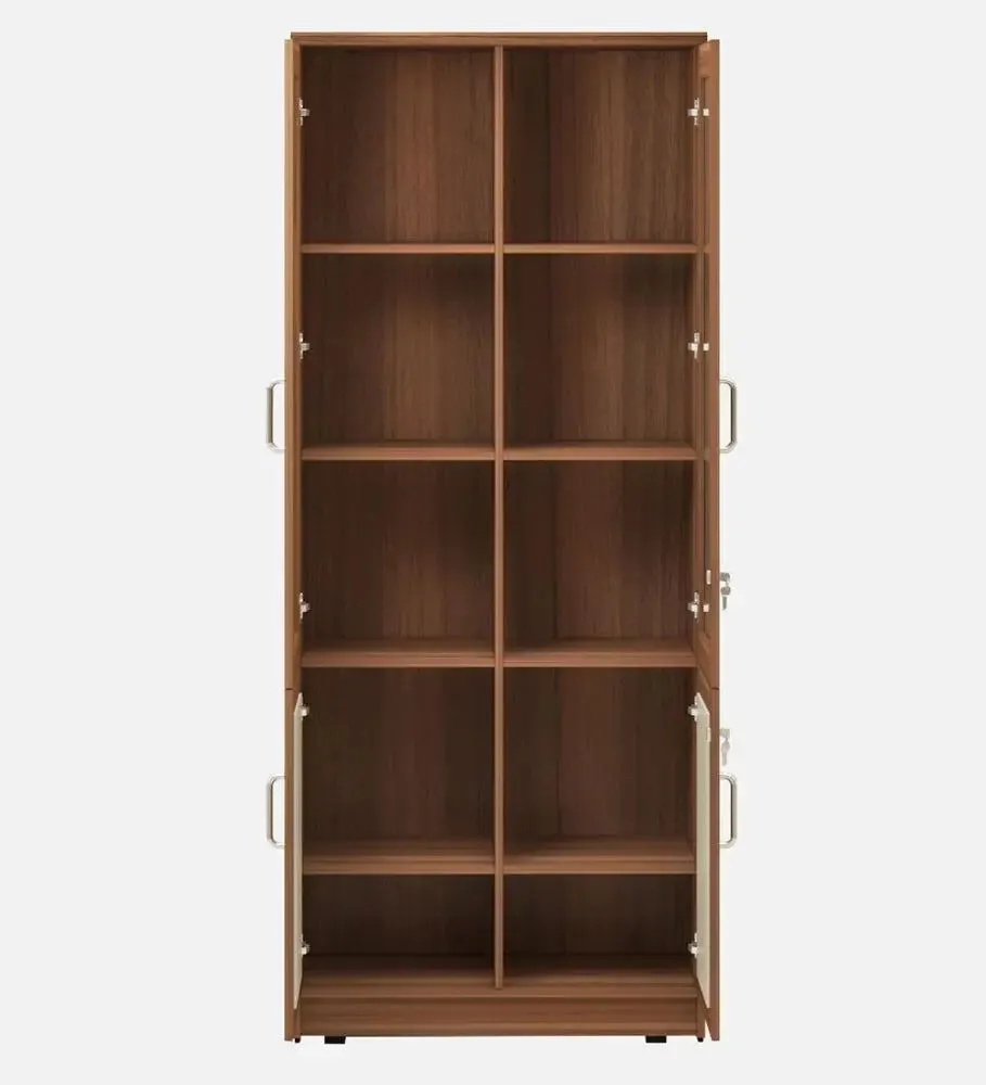 Ivory and Brown Compact Wooden &amp; Mirror Bookshelf