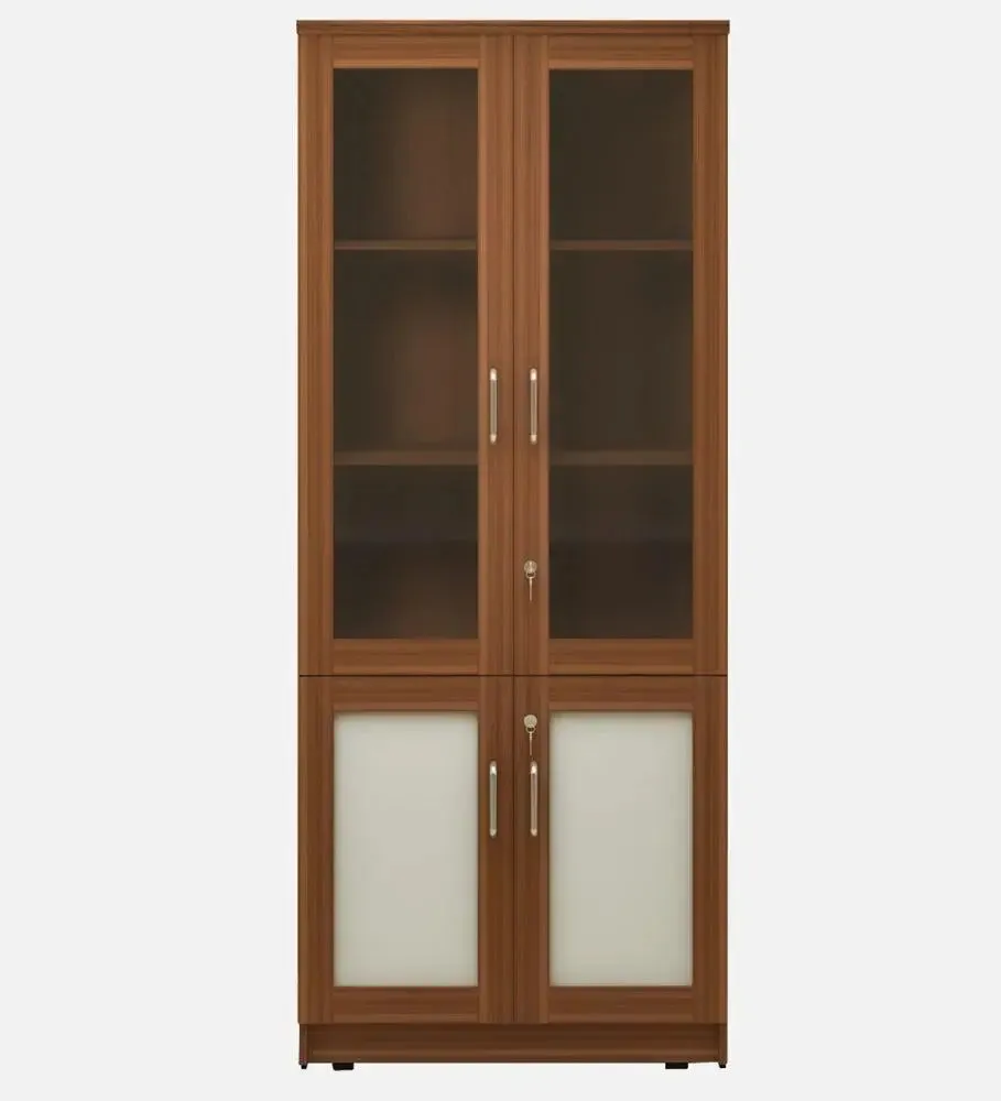 Ivory and Brown Compact Wooden &amp; Mirror Bookshelf