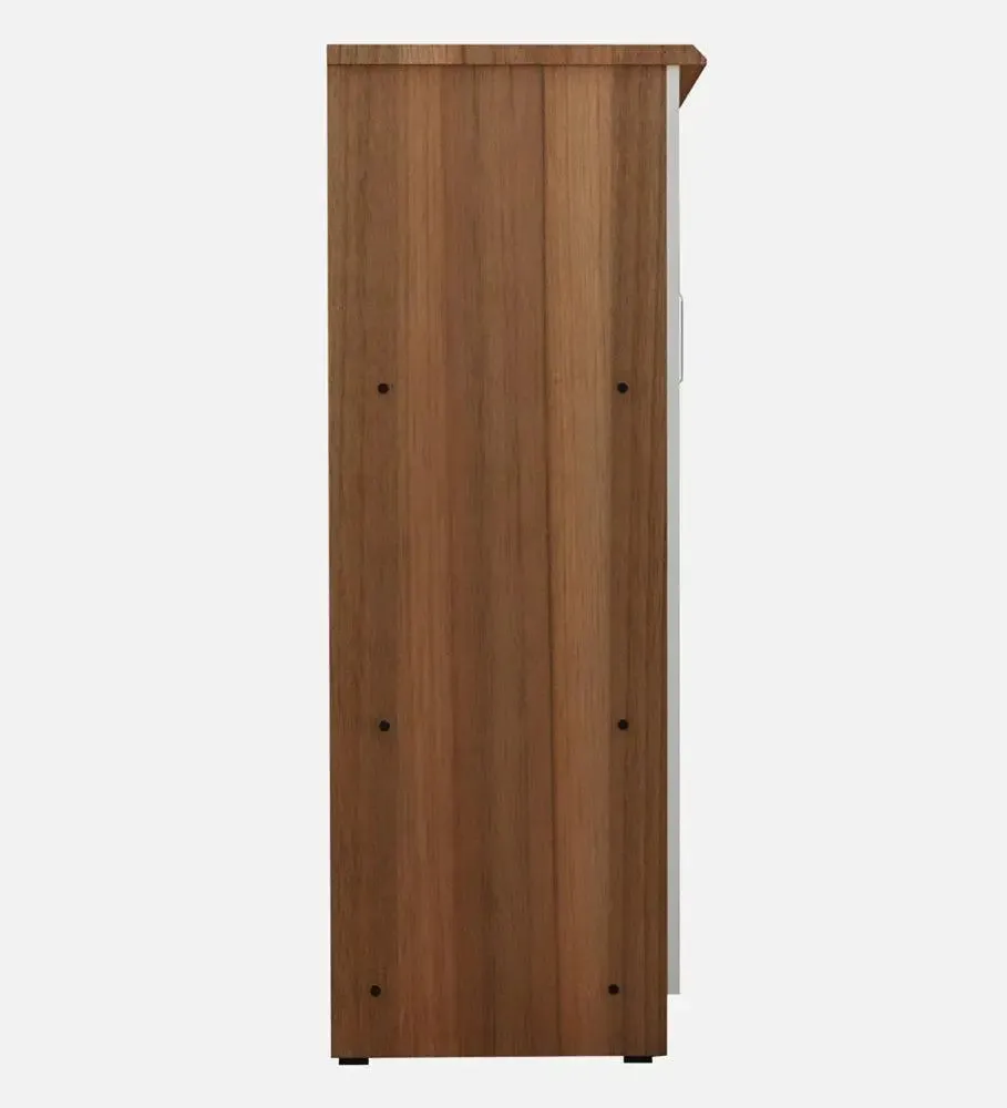 Ivory and Brown Solid Wooden Spacious Bookshelf & Cabinet