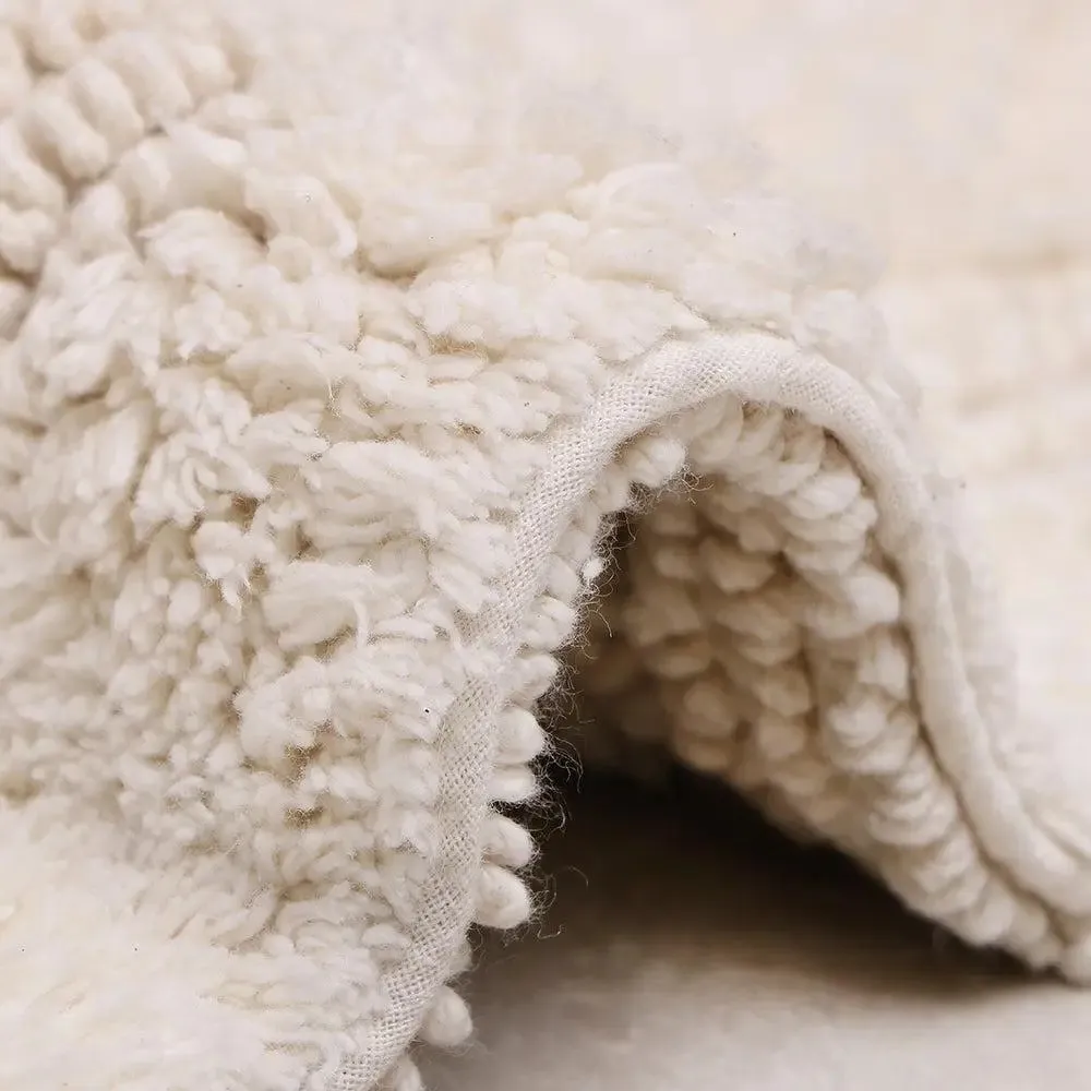 Ivory Bordered Cotton Bath Runner (50 x 150) cm