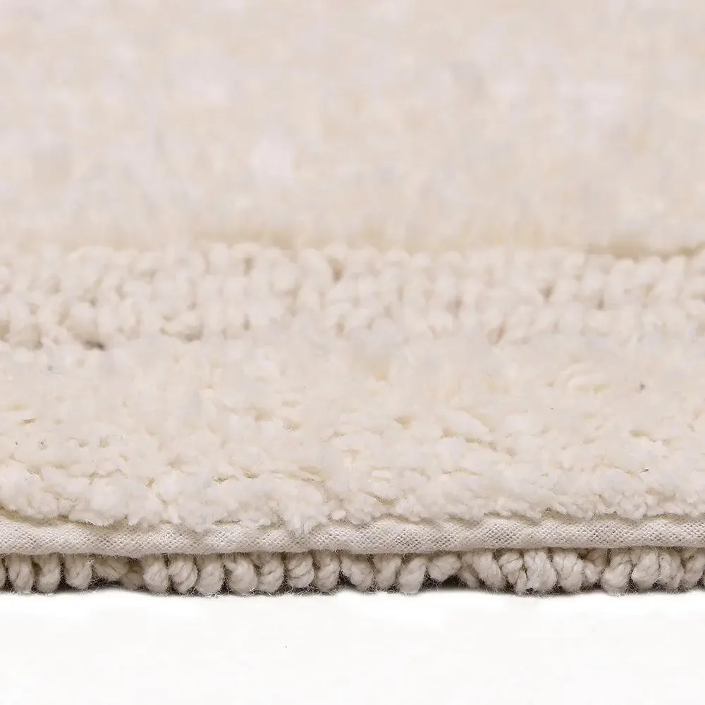 Ivory Bordered Cotton Bath Runner (50 x 150) cm