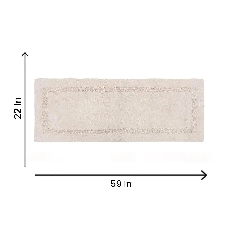 Ivory Designer Cotton Bath Runner (55x150) cm