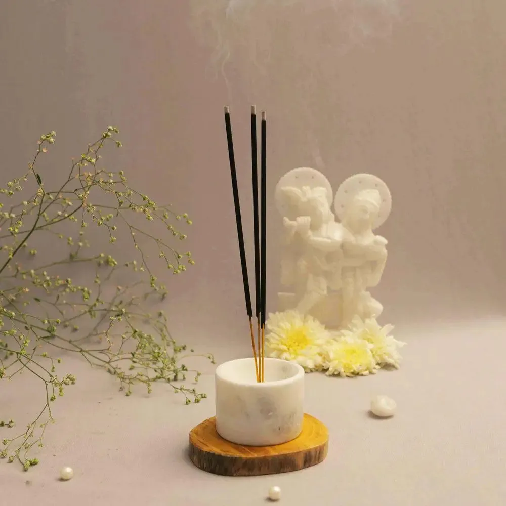 Ivory Marble Soapstone Incense Stick Holder