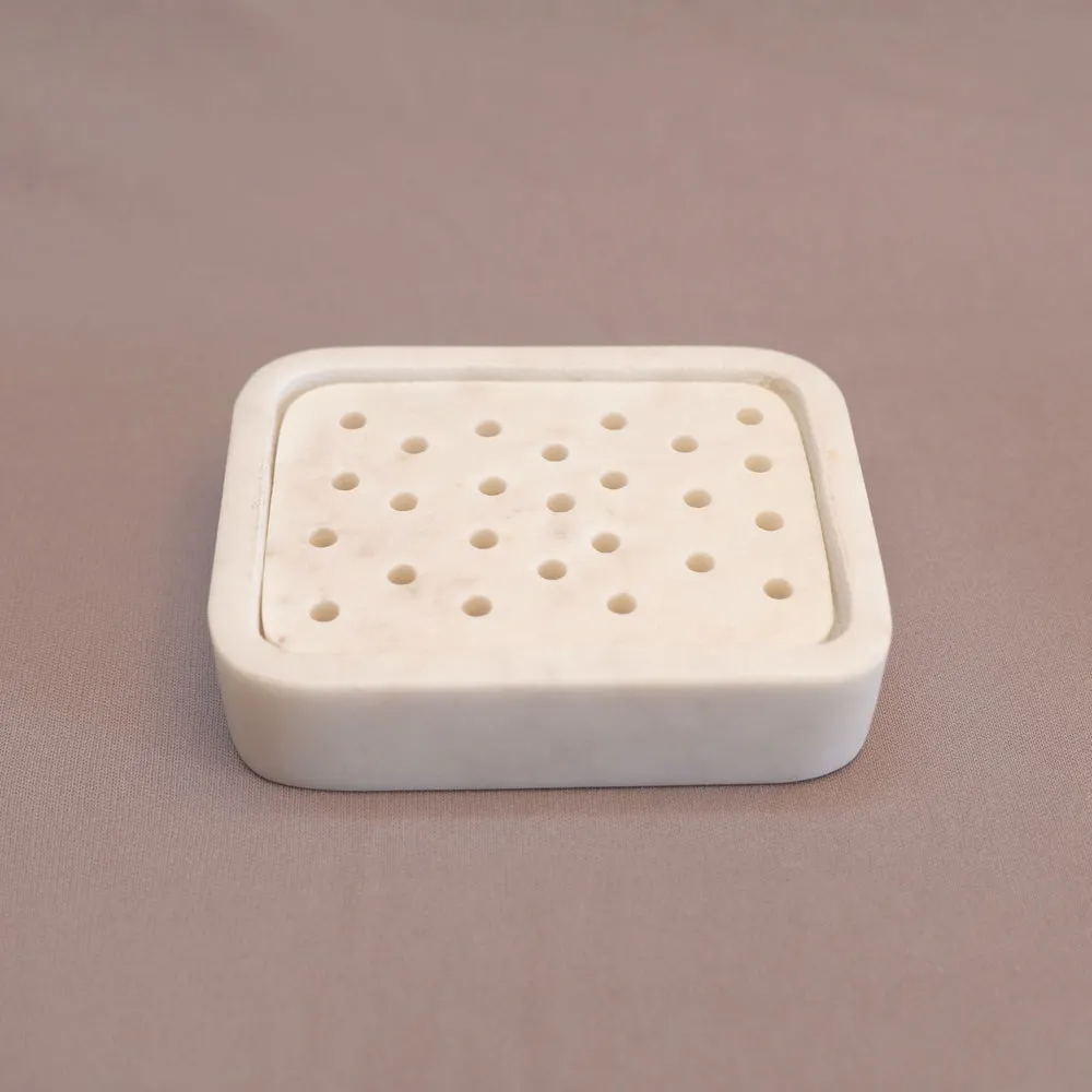 Ivory Marble Thick Layered Soap Dish