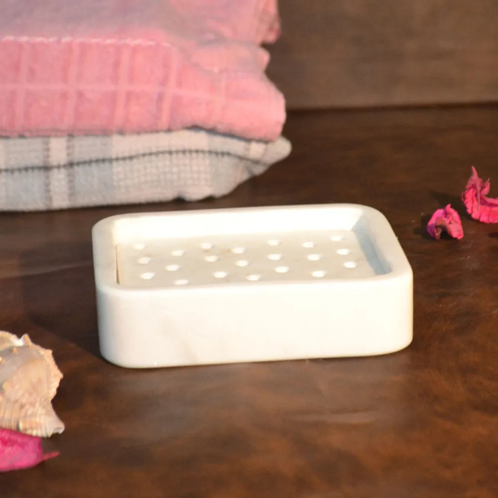 Ivory Marble Thick Layered Soap Dish