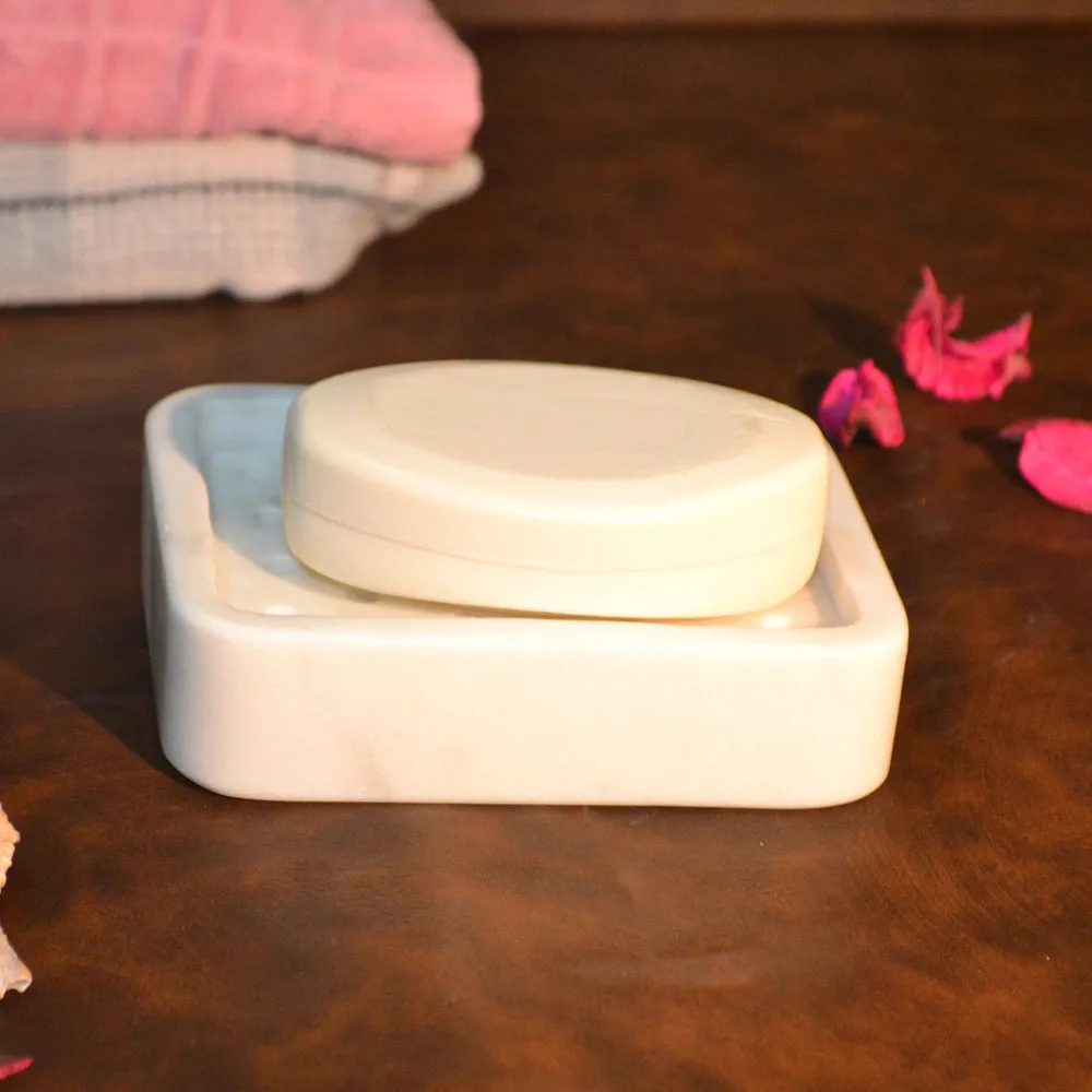 Ivory Marble Thick Layered Soap Dish