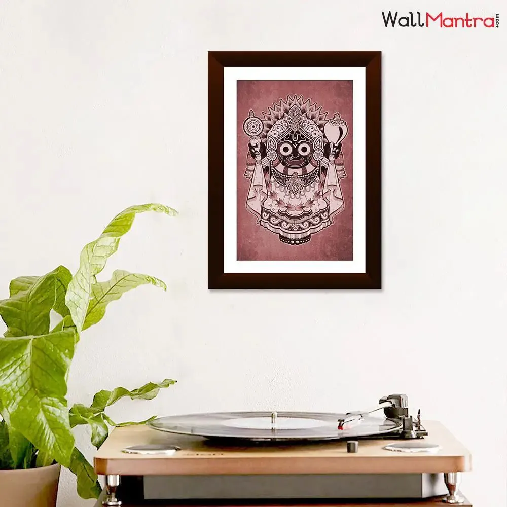 Jagannath Spiritual Framed Wall Painting with Break Resistant Clear Acrylic Glass
