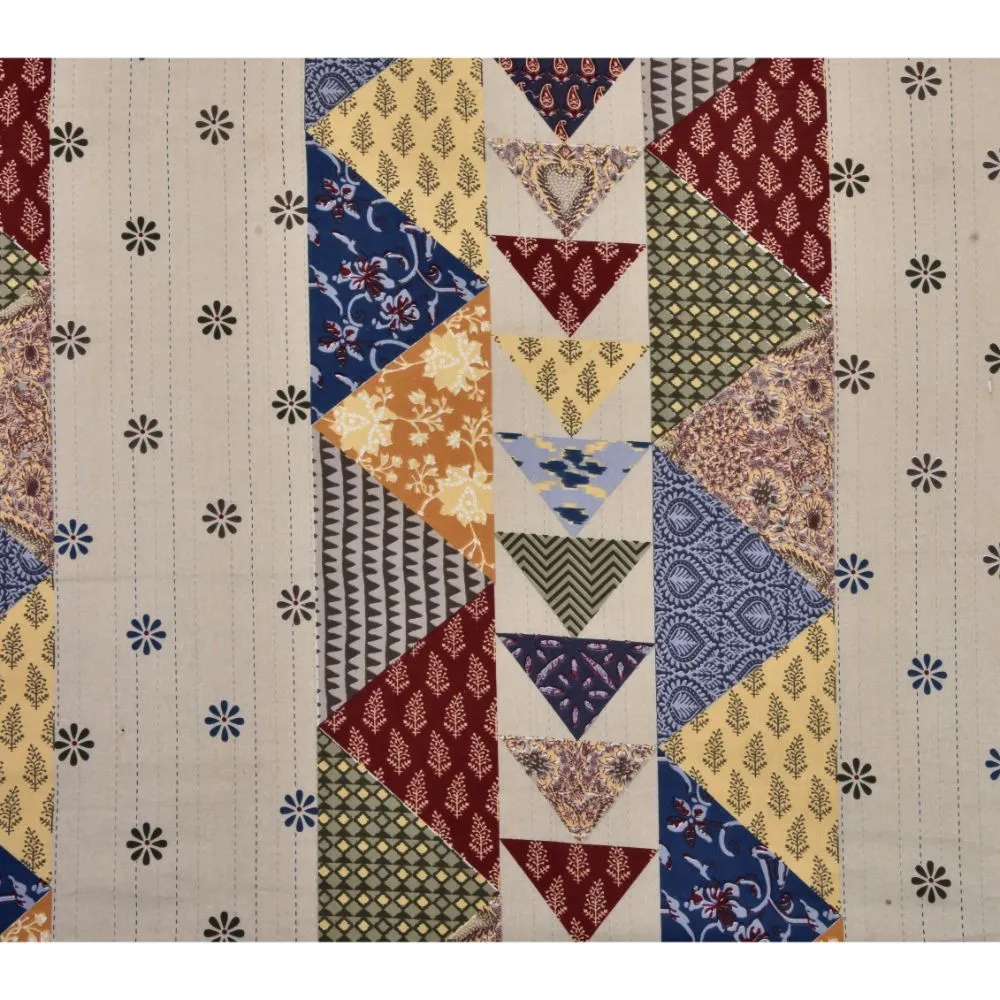 Jaipur Fabric Barmeri Pastel Twill Cotton Single Bedsheet With Two Pillow Cover