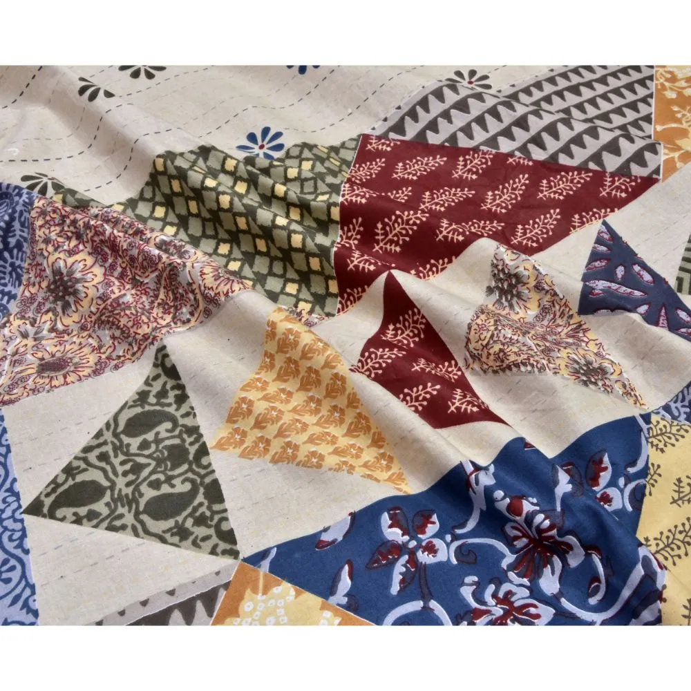 Jaipur Fabric Barmeri Pastel Twill Cotton Single Bedsheet With Two Pillow Cover