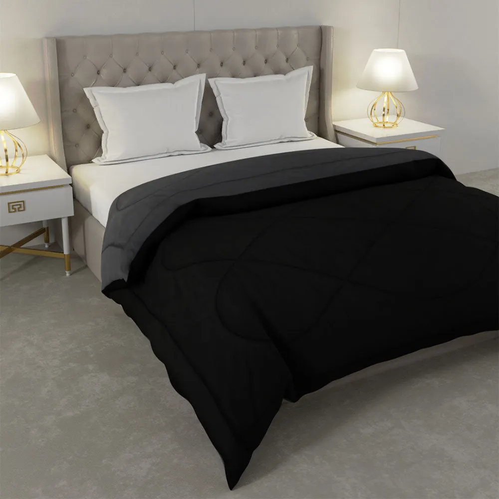 Jaipur Fabric Black Grey Double Bed Comforter