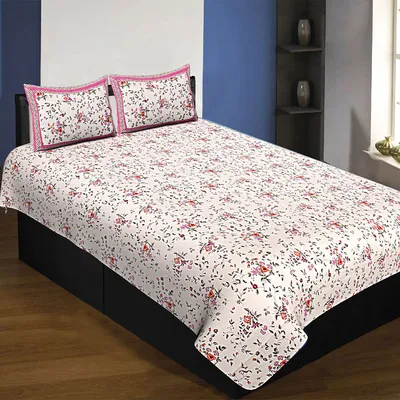 Jaipur Fabric Blue Entangled Flora Super Soft Cotton Single Bedsheet