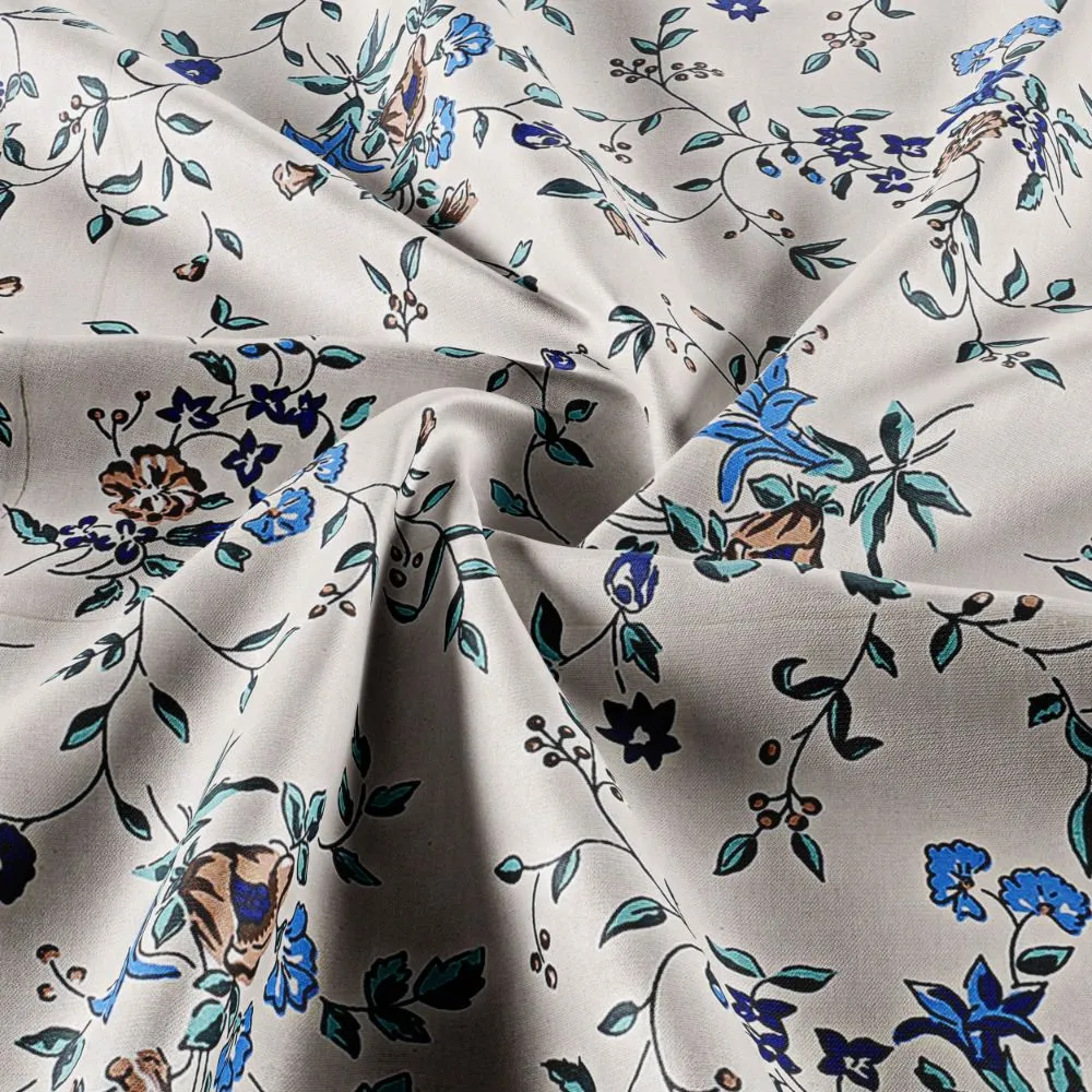 Jaipur Fabric Blue Entangled Flora Super Soft Cotton Single Bedsheet Pink